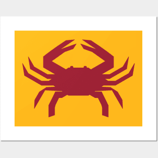 Radioactive Crab Logo Red on Gold Posters and Art